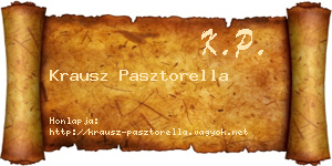 Krausz Pasztorella névjegykártya